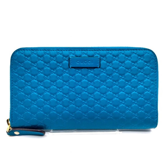 Gucci Handbags - Gucci Blue Microguccissima Pattern Leather Continental Wallet